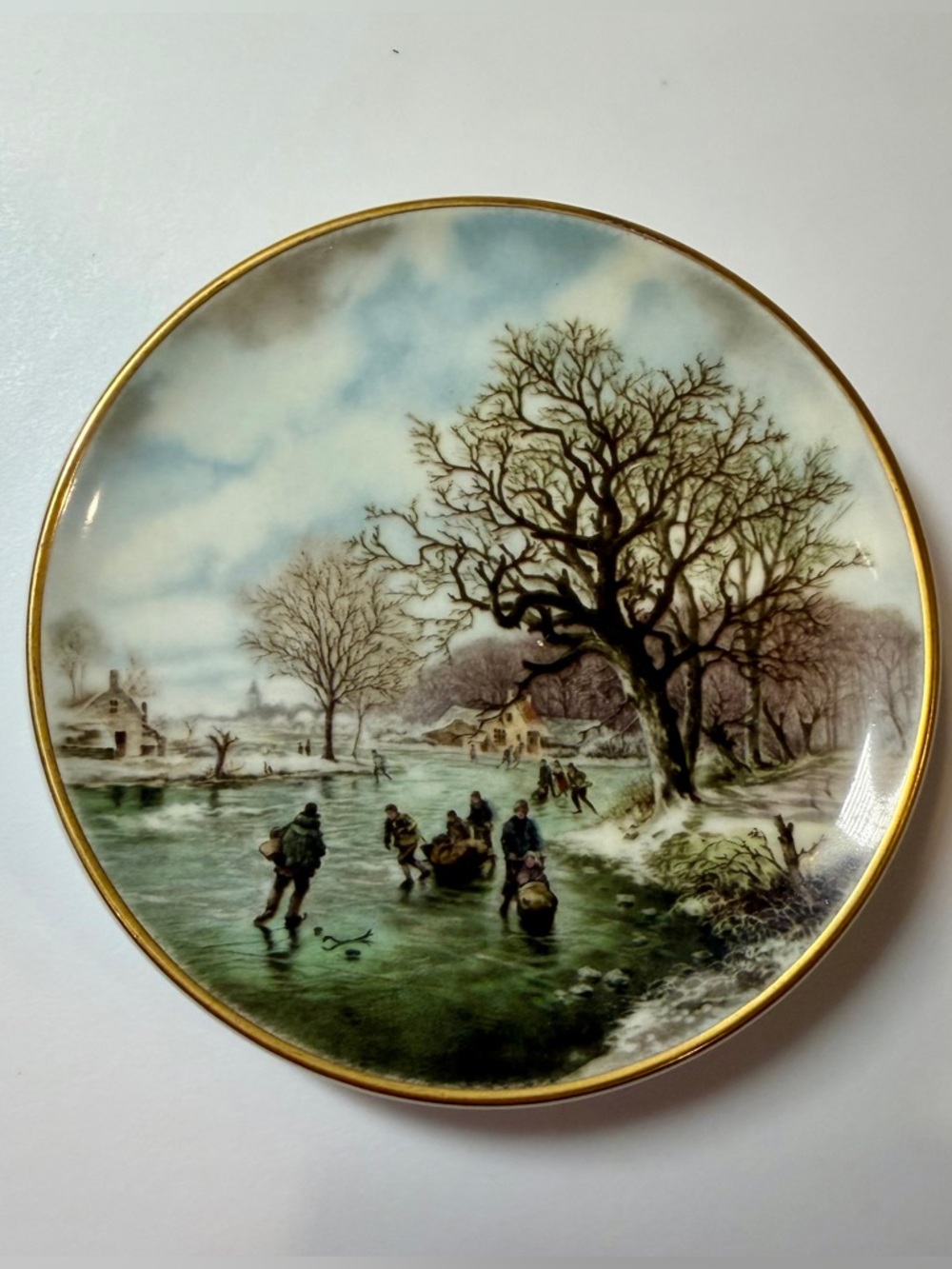 ‘Christmas Day’ Crown Staffordshire Bone China 3” Mini Plate England Vintage